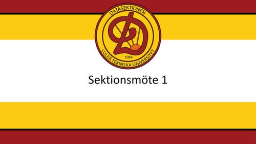 Sektionsmöte 1